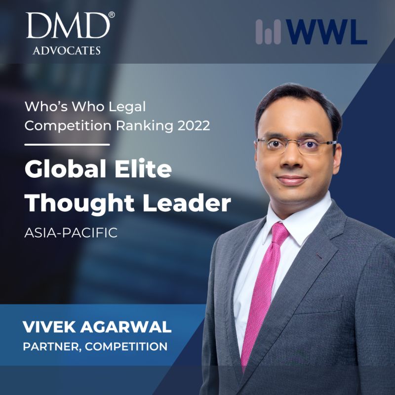 Vivek Agarwal has been ranked in the top ten competition lawyers